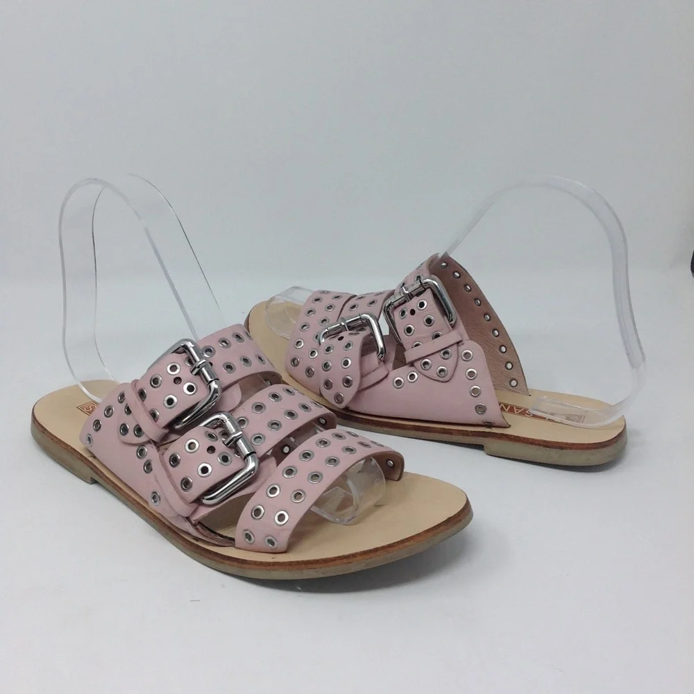 Sol Sana Pink Studded Foster Leather Sandals 36/6 - Picture 2 of 9